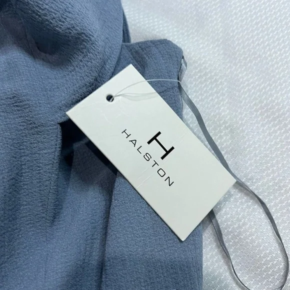 H by Halston Light Blue Open Back Off the Shoulder Dress - Picture 5 of 13